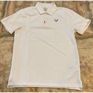 Nike Dri Fit Mens Polo Shirt White Short Sleeve Slim Fit Performance Outdoor M